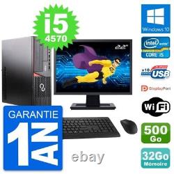 Fujitsu E920 DT PC 22' Screen Intel i5-4570 32GB RAM 500GB Disk Windows 10 Wifi