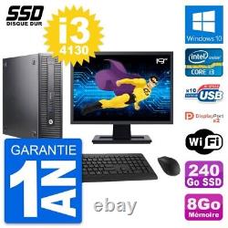 HP 600 G1 SFF PC 19' Screen Intel Core i3-4130 8GB RAM 240GB SSD Windows 10 Wifi