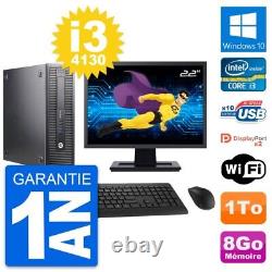 HP 600 G1 SFF PC 22' Screen Intel Core i3-4130 8GB RAM 1TB Hard Drive Windows 10 Wifi