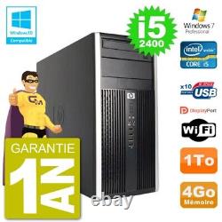 HP 6300 MT PC Intel Core i5-2400 4GB RAM 1TB Hard Drive DVD Burner Wifi W7