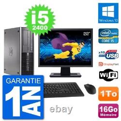 HP Compaq 6200 Pro SFF PC 22' Screen i5-2400 16GB RAM 1TB Hard Drive Windows 10 Wifi