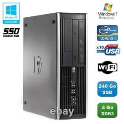 HP Compaq Elite 8100 SFF PC Intel Core i5 3.2GHz 4GB 240GB SSD DVD Writer WIFI W7