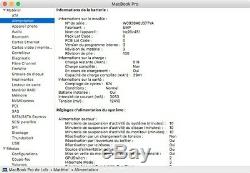 Macbook Pro 15.4 Intel I7 Quad Core 2.66ghz Ram 8gb Ssd 480go