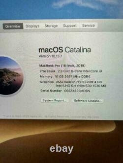 Apple MacBook Pro 16 (512Go SSD, Intel Core i7 9ème Gén, 2,60 GHz, 16Go)