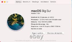 Apple Macbook air-Intel Core i5-1,3 GHz. Graphique intel 5000 1536 Mo-13 A1466
