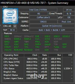 Intel Core i7-9700K 3,6 GHz Octa Core LGA 1151 Processeur (BX80684I79700K)