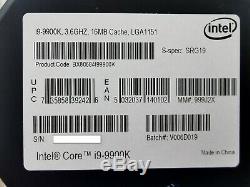 Intel Core i9-9900K CPU / 3,6 GHZ / Socle 1151/BX80684I99900K / Boîte / Neuf