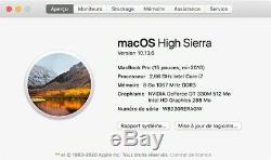 Macbook Pro 15,4 Intel i7 quad core 2,66Ghz 8Go RAM SSD 480Go