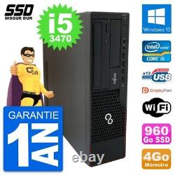 PC Fujitsu Esprimo E910 DT Intel Core i5-3470 RAM 4Go SSD 960Go Windows 10 Wifi