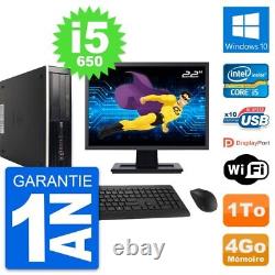 PC HP 8100 SFF Ecran 22 Intel Core i5-650 RAM 4Go Disque 1To Windows 10 Wifi