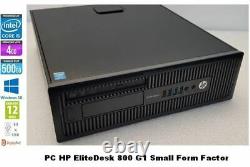 PC HP EliteDesk 800 G1 SFF Core I5-4570 3.20GHz 4Go RAM 500Go DVD W10 pro 10xUSB