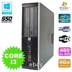 PC HP Elite 8200 SFF Intel Core I3 3.1GHz 4Go Disque 480Go SSD DVD WIFI W7