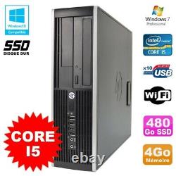 PC HP Elite 8200 SFF Intel Core I5 3.1GHz 4Go Disque 480Go SSD DVD WIFI W7