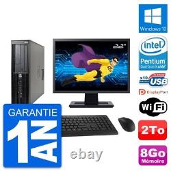 PC HP Z210 SFF Ecran 22 Intel Pentium G630 RAM 8Go Disque 2To Windows 10 Wifi