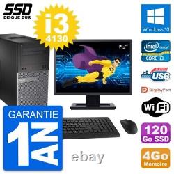 PC Tour Dell 3020 Ecran 19 Intel Core i3-4130 RAM 4Go SSD 120Go Windows 10 Wifi