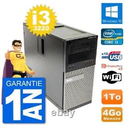 PC Tour Dell 7010 Intel Core i3-3220 RAM 4Go Disque Dur 1To Windows 10 Wifi