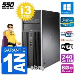 PC Tour HP 8200 Intel Core i3-2120 RAM 8Go SSD 240Go Windows 10 Wifi