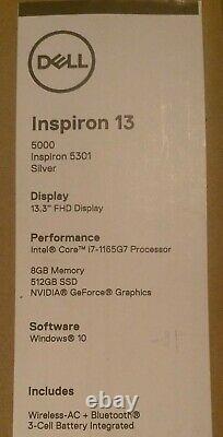 Pc portable Dell Inspiron 5301 13 512 Go SSD, Intel Core i7 11e. 4,20 GHz, 8 Go